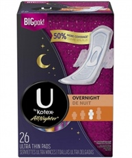 U By Kotex - Allnighter Pads - Ultra Thin - Overnight - 26 Pads