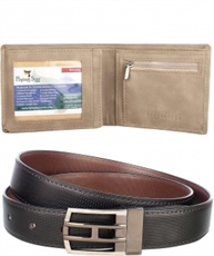 Urban Alfami Reversible Belt and Beige Wallet Combo