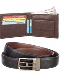 Urban Alfami Reversible Belt and Brown Wallet Combo