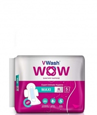 VWash Wow Sanitary Napkin Maxi - 5 Count (Regular)