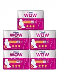 VWash WOW Ultrathin Napkins - 5 Pieces (Pack of 5, Extra Large XL)