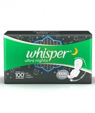 Whisper Ultra Nights Sanitary Pads XXXL Wings 10 Pieces Pack