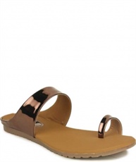 WOMEN COPPER SLIP-ON FLATS