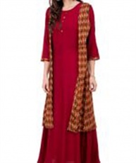 Women Kurti and Shrug(Maroon)