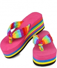 WOMEN MULTI-COLOR SLIPPER WEDGES