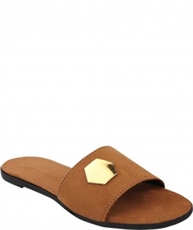 WOMEN TAN FLATS SLIPPERS