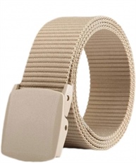 ZORO Army Tactical Waist Belt Automatic Buckle Nylon Canvas Male Men Survival Strap, Beige Colour, BG-49