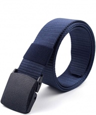 ZORO Army Tactical Waist Belt Automatic Buckle Nylon Canvas Male Men Survival Strap, Blue Colour, BL-49