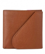 ZORO Men`s Flap Button Closure Tan Wallet Purse