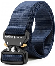 ZORO Men`s Tactical Belt Nylon Military Style Webbing Belt with Metal Buckle, blue, 