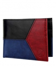 ZORO PU Leather Card Cherry Blue Black Men`s Wallet