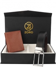 ZORO Reversible PU belt and wallet combo, formal black and brown reversible belt, gift for mens, gents belt, mens wallet ZR-CR04T-39T