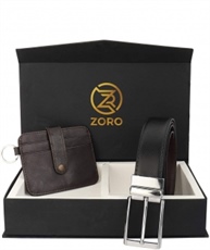 ZORO Reversible PU belt and wallet combo, formal black and brown reversible belt, gift for mens, gents belt, mens wallet ZR-CR04T-41R