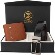 ZORO Reversible PU belt and wallet combo, formal black and brown reversible belt, gift for mens, gents belt, mens wallet ZR-TX01-108T