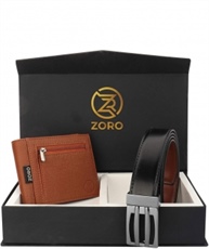 ZORO Reversible PU belt and wallet combo, formal black and brown reversible belt, gift for mens, gents belt, mens wallet ZR-TX01-109T