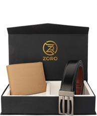 ZORO Reversible PU belt and wallet combo, formal black and brown reversible belt, gift for mens, gents belt, mens wallet ZR-TX01-19B