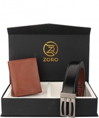 ZORO Reversible PU belt and wallet combo, formal black and brown reversible belt, gift for mens, gents belt, mens wallet ZR-TX01-39T