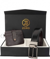 ZORO Reversible PU belt and wallet combo, formal black and brown reversible belt, gift for mens, gents belt, mens wallet ZR-TX01-41R