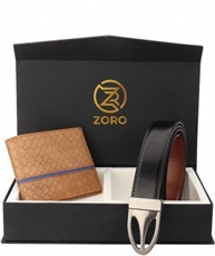 ZORO Reversible PU belt and wallet combo, formal black and brown reversible belt, gift for mens, gents belt, mens wallet ZR-TX07H-18BL