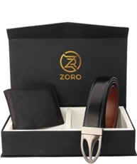 ZORO Reversible PU belt and wallet combo, formal black and brown reversible belt, gift for mens, gents belt, mens wallet ZR-TX07H-31K