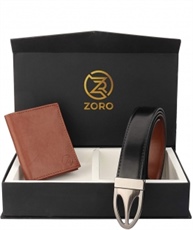 ZORO Reversible PU belt and wallet combo, formal black and brown reversible belt, gift for mens, gents belt, mens wallet ZR-TX07H-39T