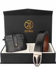 ZORO Reversible PU belt and wallet combo, formal black and brown reversible belt, gift for mens, gents belt, mens wallet ZR-TX07H-41K